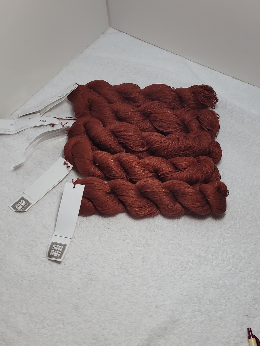 Shibui Linen Rust Red Yarn - 5 Skeins - NWT